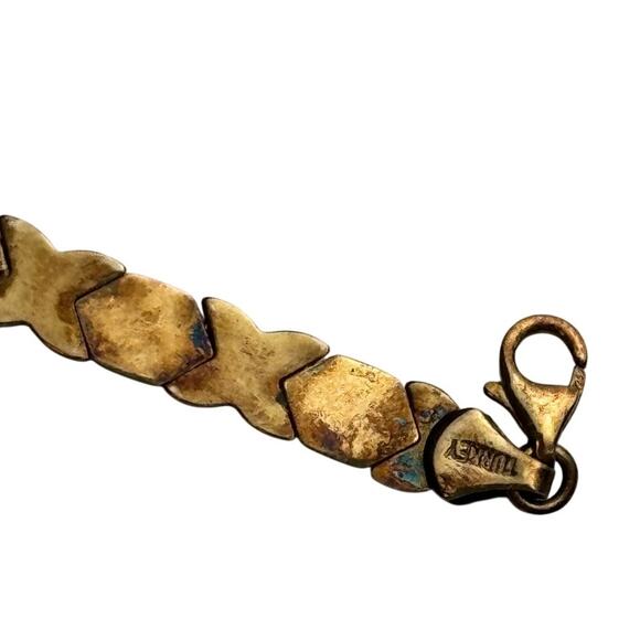 Brilliance Hugs Kisses XO Gold over 925 Sterling Silver Bracelet 8" Fine Jewelry - Picture 13 of 16